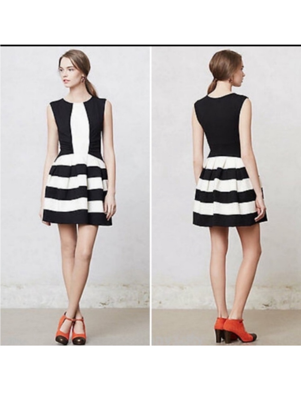 NWT Eva Franco Anthropologie Striped Mini Audrey Dress 10P